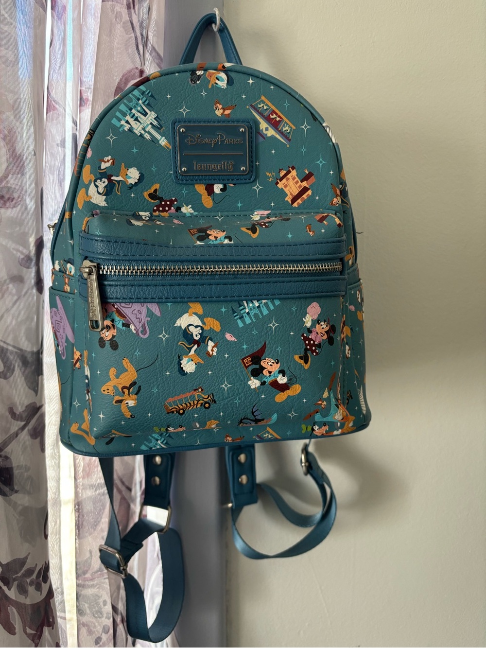 Disney Teal loungefly Mini Backpack - Character Print